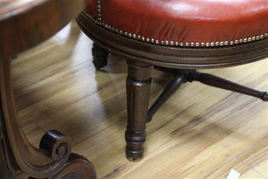 A George IV mahogany desk chair, H.3ft 4in.